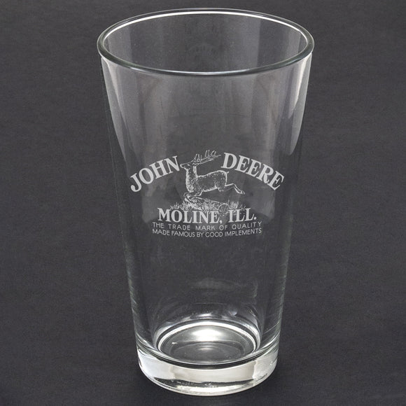John Deere 1912 Logo Etch White Glass Tumbler