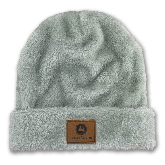 John Deere Sage Faux Teddy Sherpa Cuffed Knit Hat