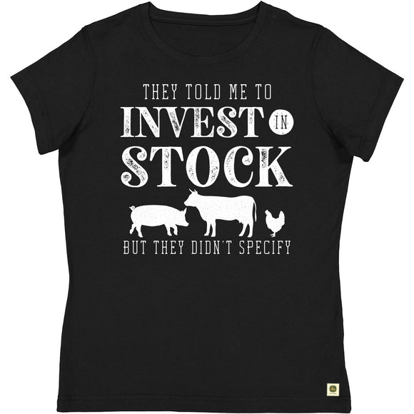 John Deere Womens Invest in Stock Crew Neck Tee