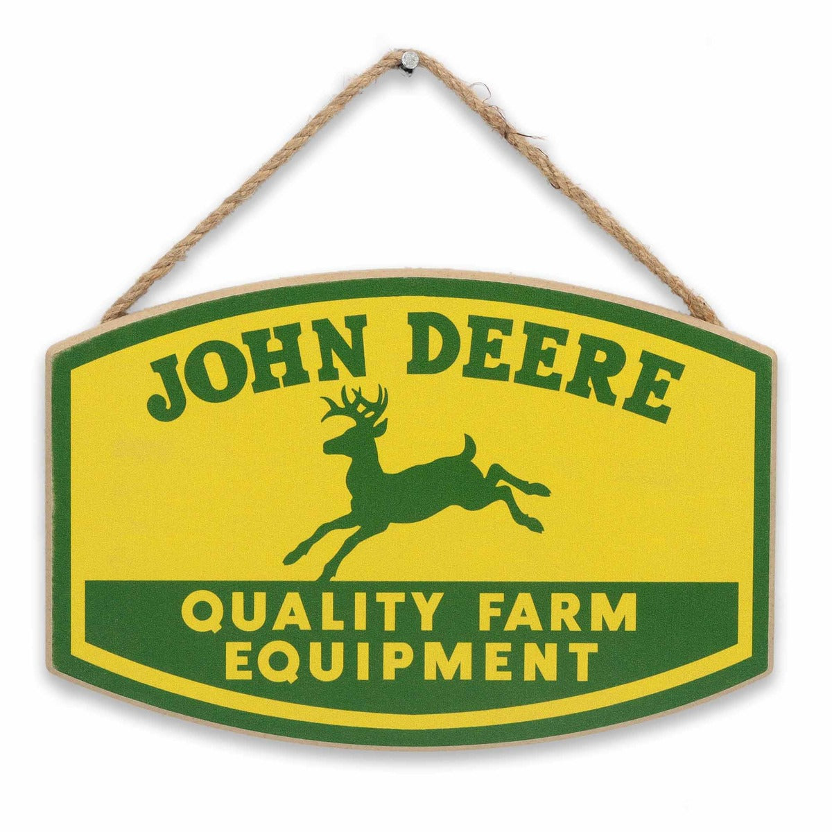 John Deere Quality Equipment Hanging Wood Sign ShopPremier.ca