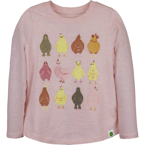 John Deere Girl Child Tee Chicken Coup