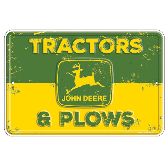 John Deere Metal Sign Tractors & Plows