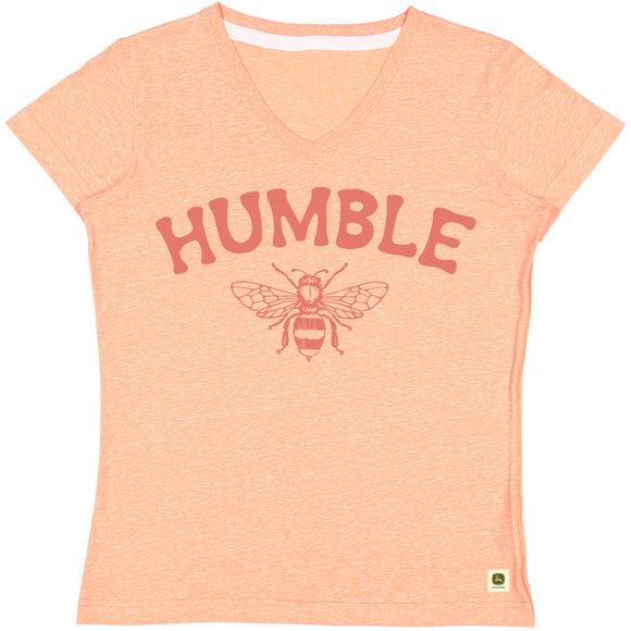 John Deere Womens Be Humble Melange V-Neck