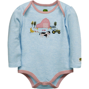 John Deere Infant Girl Bodyshirt Barnyard