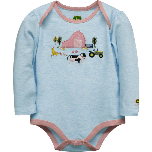 John Deere Infant Girl Bodyshirt Barnyard