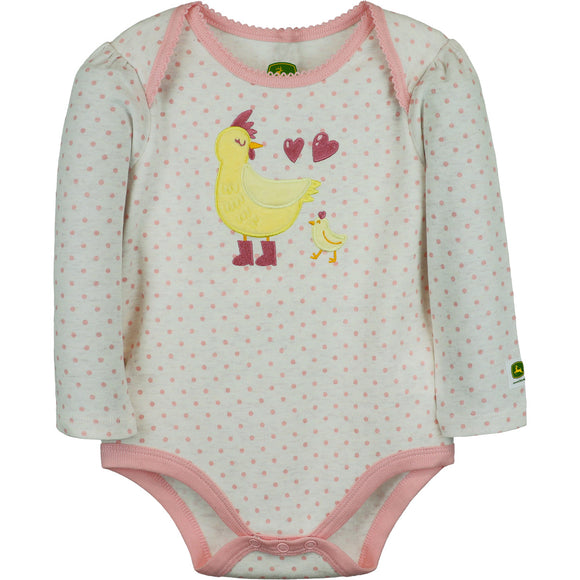 John Deere Infant Girl Bodyshirt Chicks