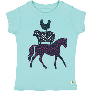 John Deere Glitter Animal Stack Tee