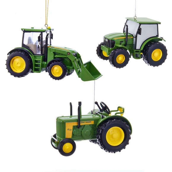 John Deere Tractor Ornaments - 3 Assorted Styles