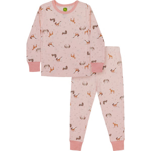 John Deere Girl Child PJ Set Pasture