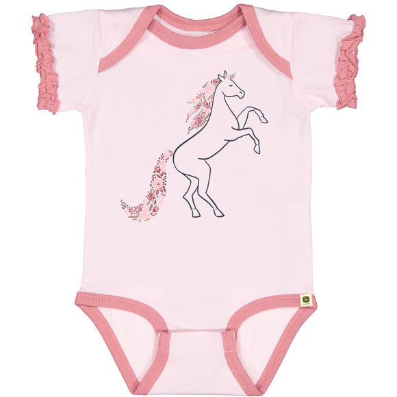 John Deere Infant Floral Horse Bodysuit