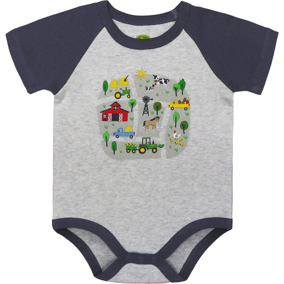 John Deere Boy Infant Bodyshirt Roads