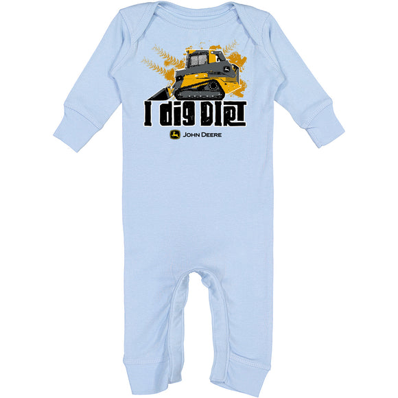 John Deere Infant I Dig Dirt Long Sleeve Romper
