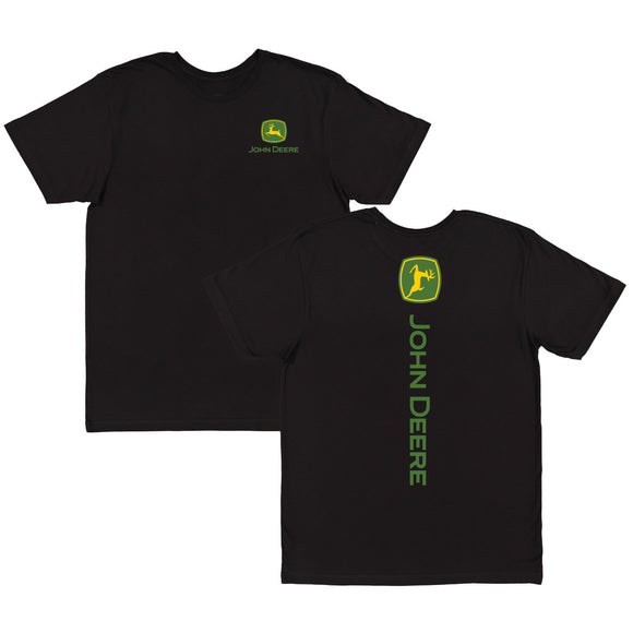 John Deere Men's Black Vertical Print TM Short Sleeve Tee