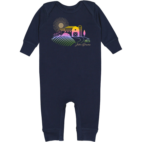 John Deere Infant Ombre Farm Long Sleeve Romper