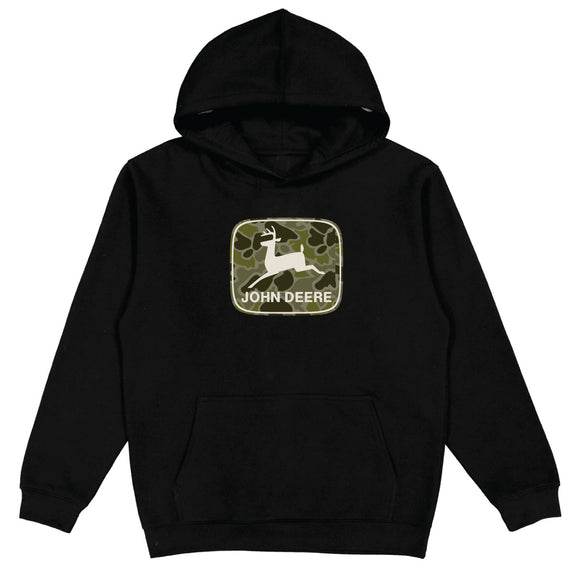 John Deere Black Camo Print Fleece Hoodie