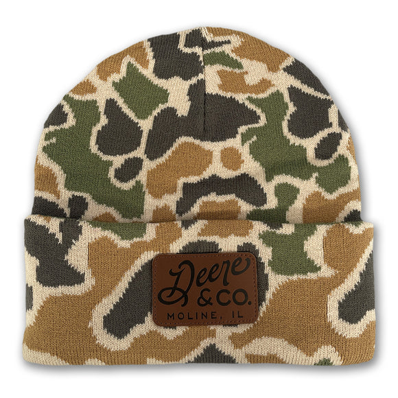 John Deere Jacquard Camo Cuffed Patch Beanie