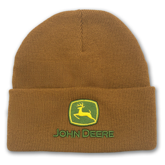 John Deere Construction Brown Cuffed Knit JD AG TM Beanie