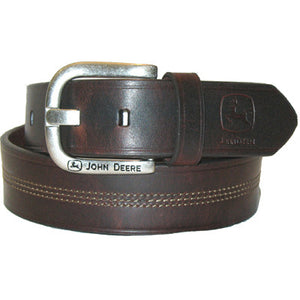 John Deere Mens Center Stitch Leather Belt