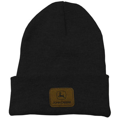 John Deere Knit Beanie with Suede Patch
