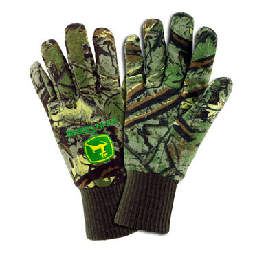 John Deere Men's Lined Camo Jersey Gloves
