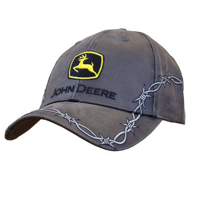 John Deere Mens Charcoal Barbed Wire Cap