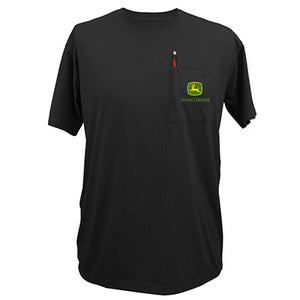 John Deere Mens Black Pocket Tee