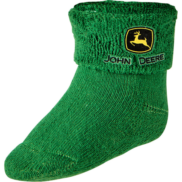 John Deere Infant Bootie Sock Logo Green