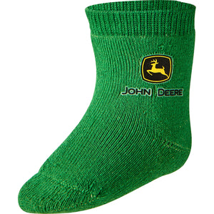 John Deere Boy Infant Crew Sock Logo Green
