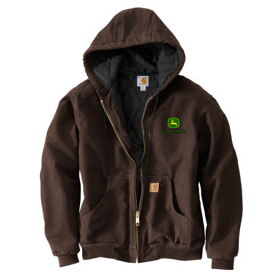 John Deere Carhartt Dark Brown Hooded Jacket AG Logo