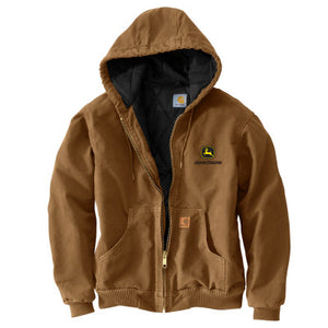 John Deere Carhartt Brn Hooded Jacket C&F Logo