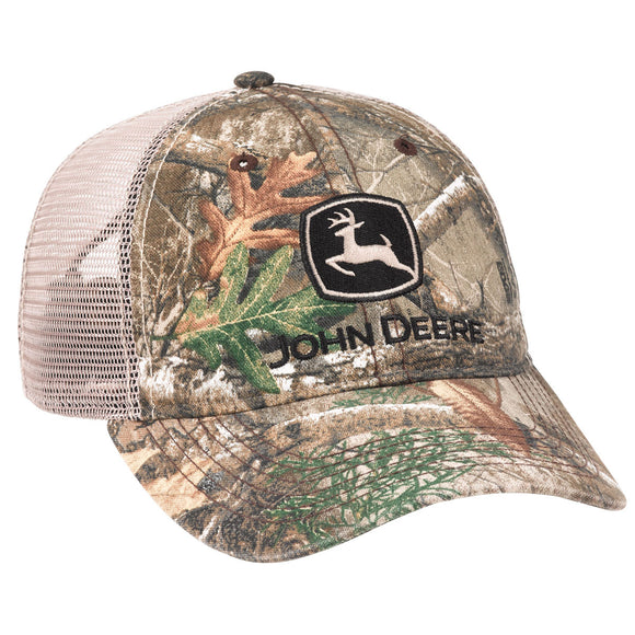 John Deere Washed Edge Camo w/Mesh Cap