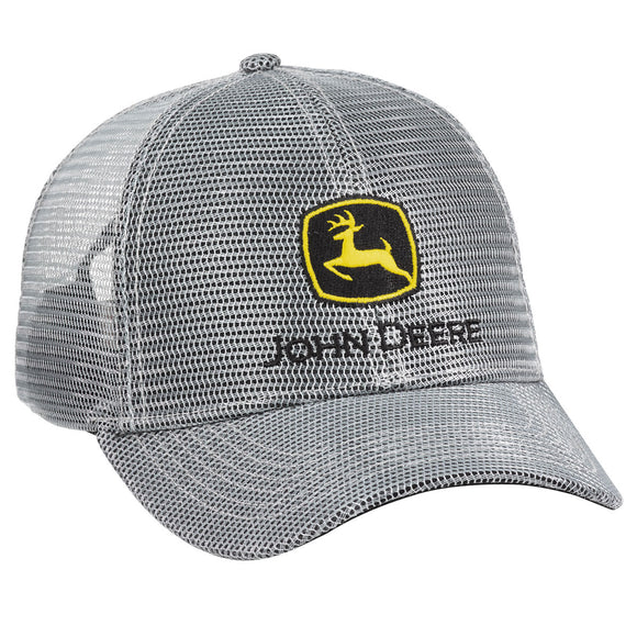 John Deere Gray Mesh Overlay Cap