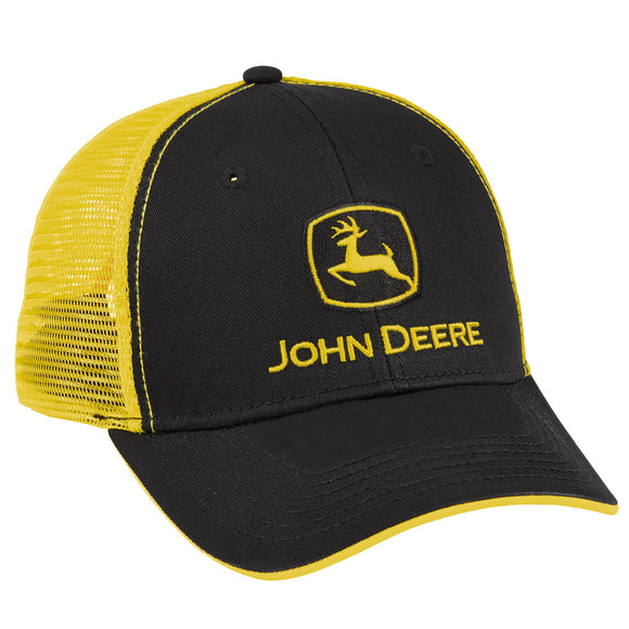 John Deere Black/Yellow Mesh Cap