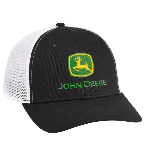 John Deere Black Chino/White Mesh Cap