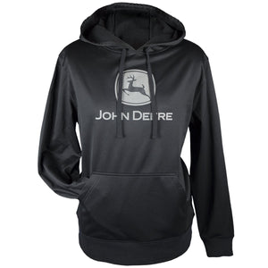 John Deere Mens Black Hoodie (Grey logo)