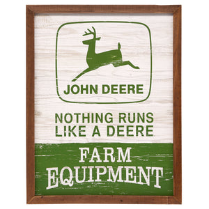 John Deere Retro Wood Framed Sign