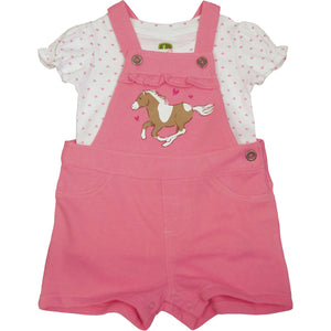 John Deere Infant Overall Set Pink