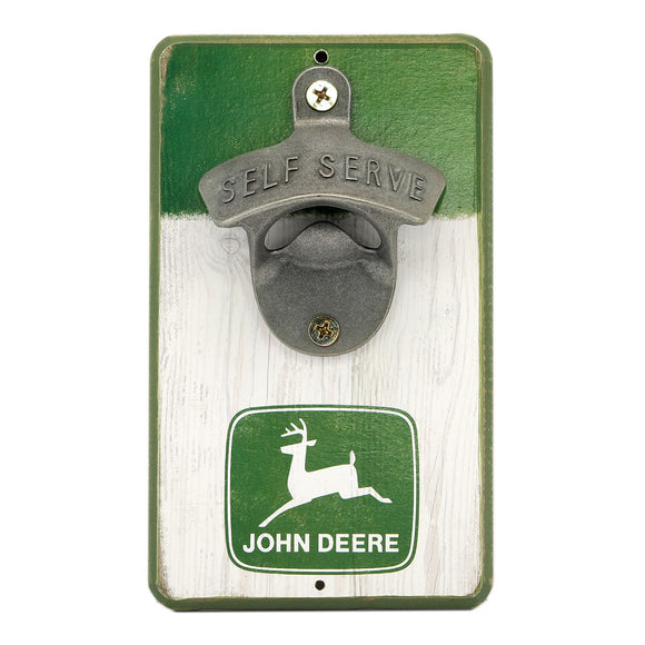 John Deere Green and White Bottle Opener