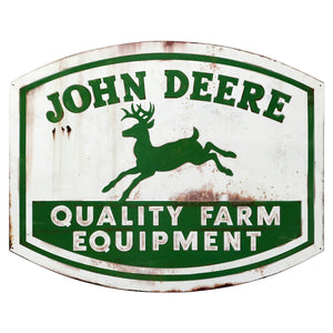 John Deere Vintage Quality Logo Large Tin Sign