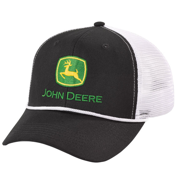 John Deere Black/White Piping Cap