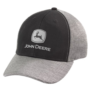John Deere Black/Gray Stretch Cap