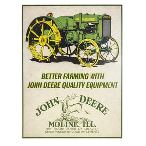 John Deere "Better Farming" Tin Sign