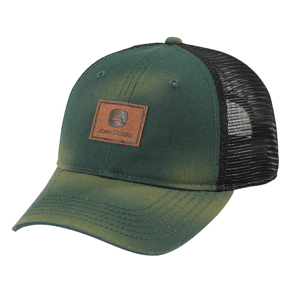 Stone Washed Logo Dark Green/Ivory Trucker - John Deere