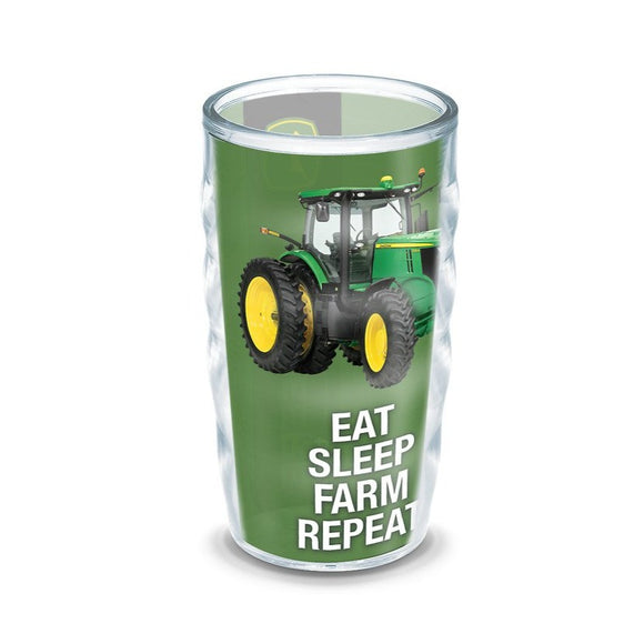 10 oz John Deere Eat Sleep Farm Repeat Tumbler - no lid