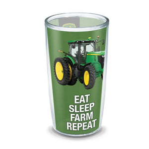 16 oz John Deere Eat Sleep Farm Repeat Tumbler - no lid