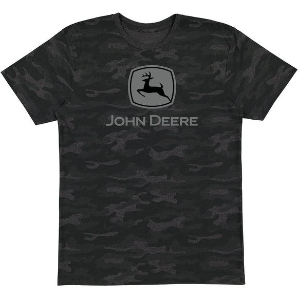 John Deere Mens Black Camo Tee