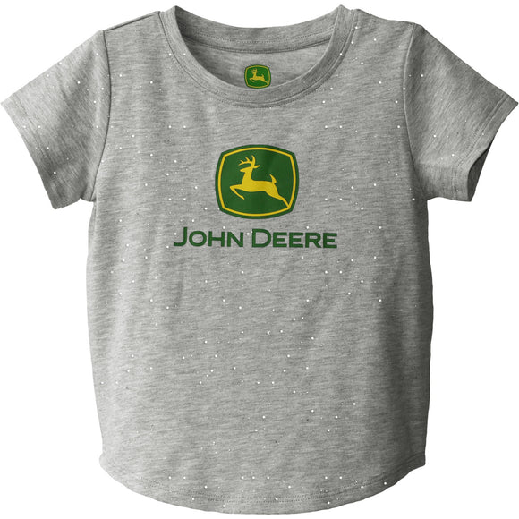 John Deere Girl Child Logo Sparkle Tee