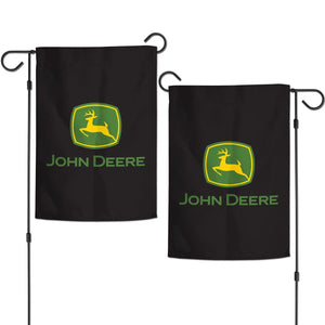 John Deere Black 2 Sided TM Garden Flag