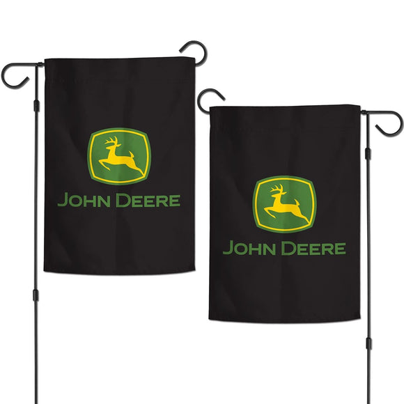 John Deere Black 2 Sided TM Garden Flag