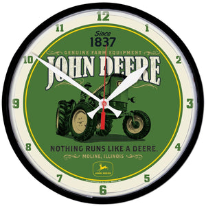 John Deere White NRLAD Tractor Clock